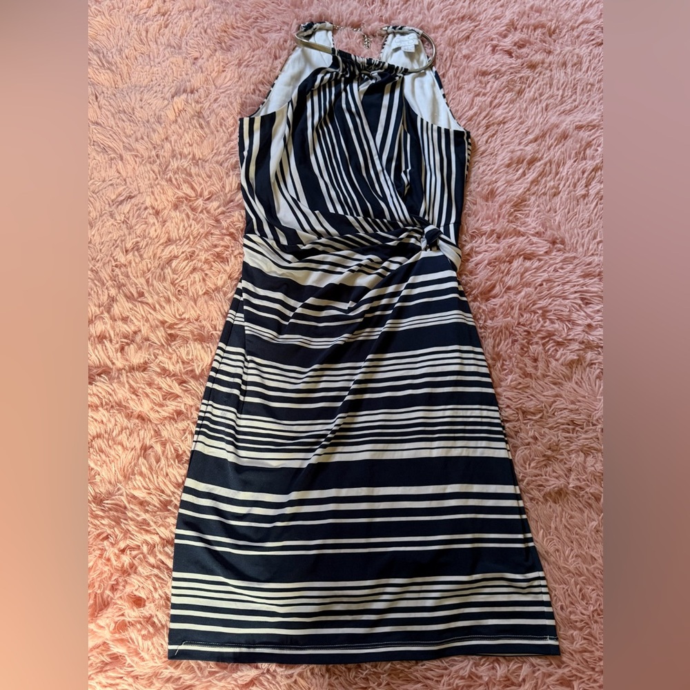 Striped Navy and White Dress